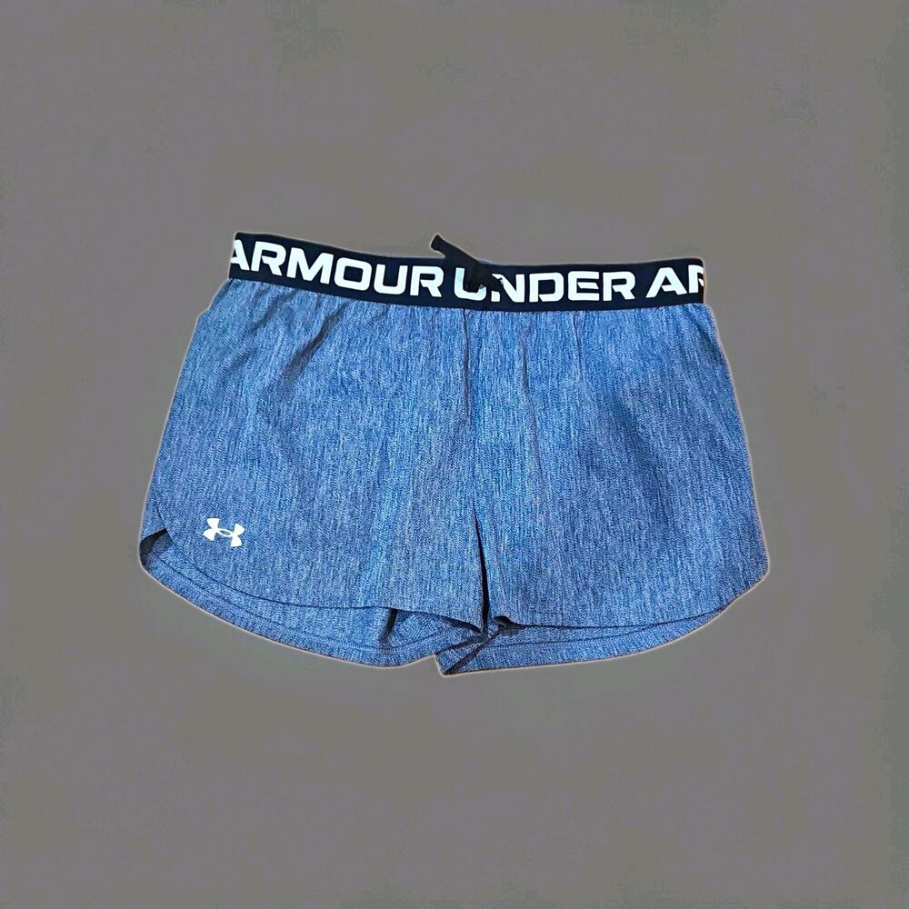 Under Armour HeatGear Girls Youth XL Gray Solid Loose Fit Athletic Shorts